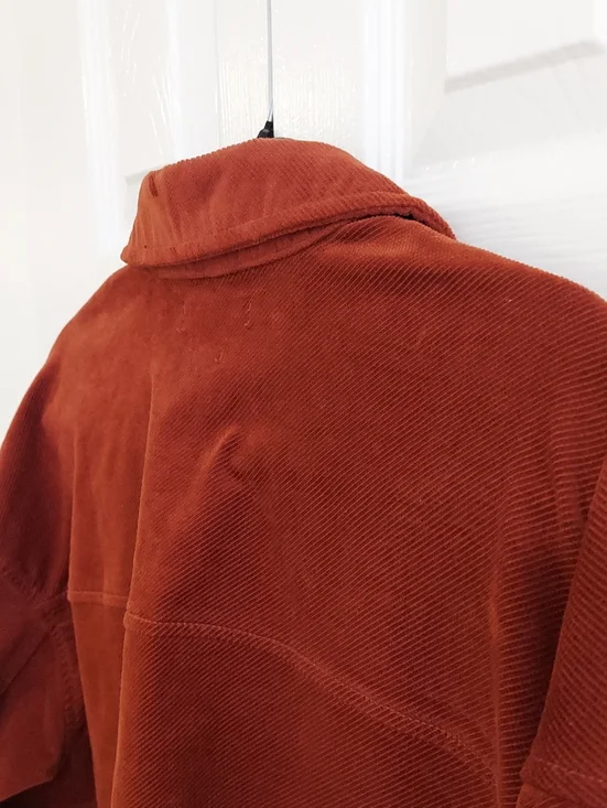 Madewell Shirt Jacket, Size Large, Corduroy, Cinnamon Brown, Buttons - Picture 12 of 14